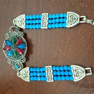New Turkish Ruby and Emerald Multi Gemstone Bracelet.